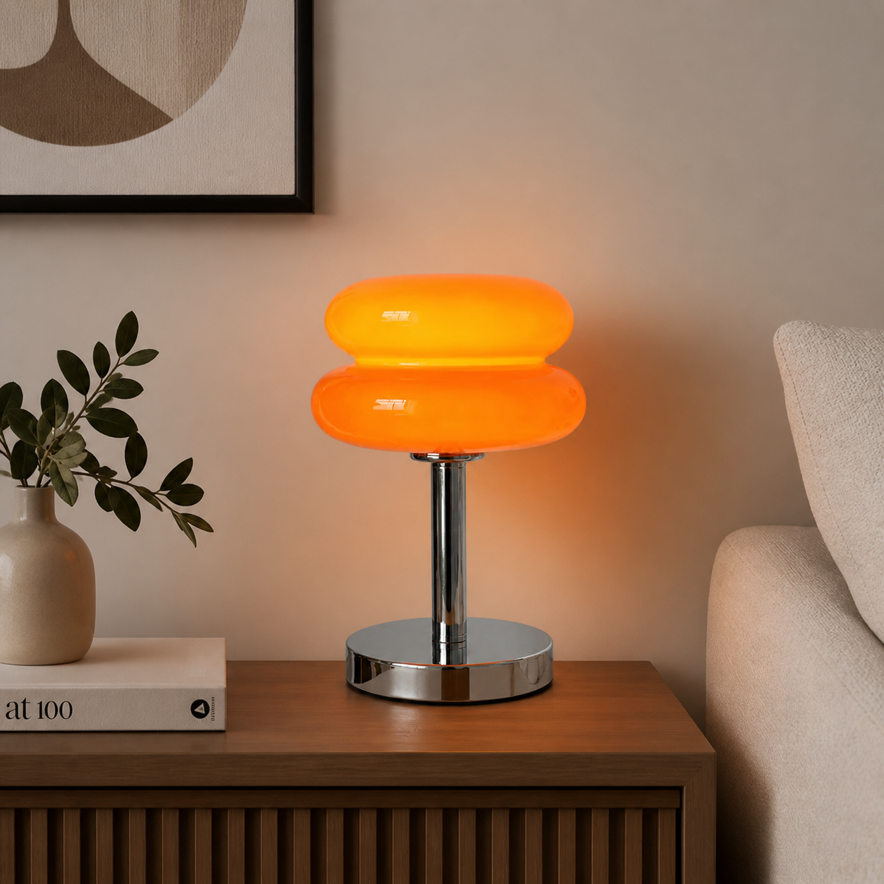 Lámpara de mesa de cristal con diseño moderno - imagen 1