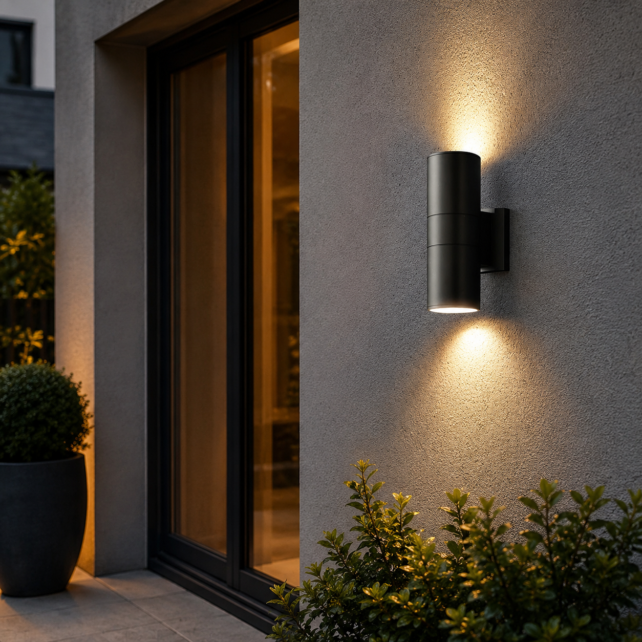 Aplique exterior cilíndrico con luz arriba y abajo - imagen 1