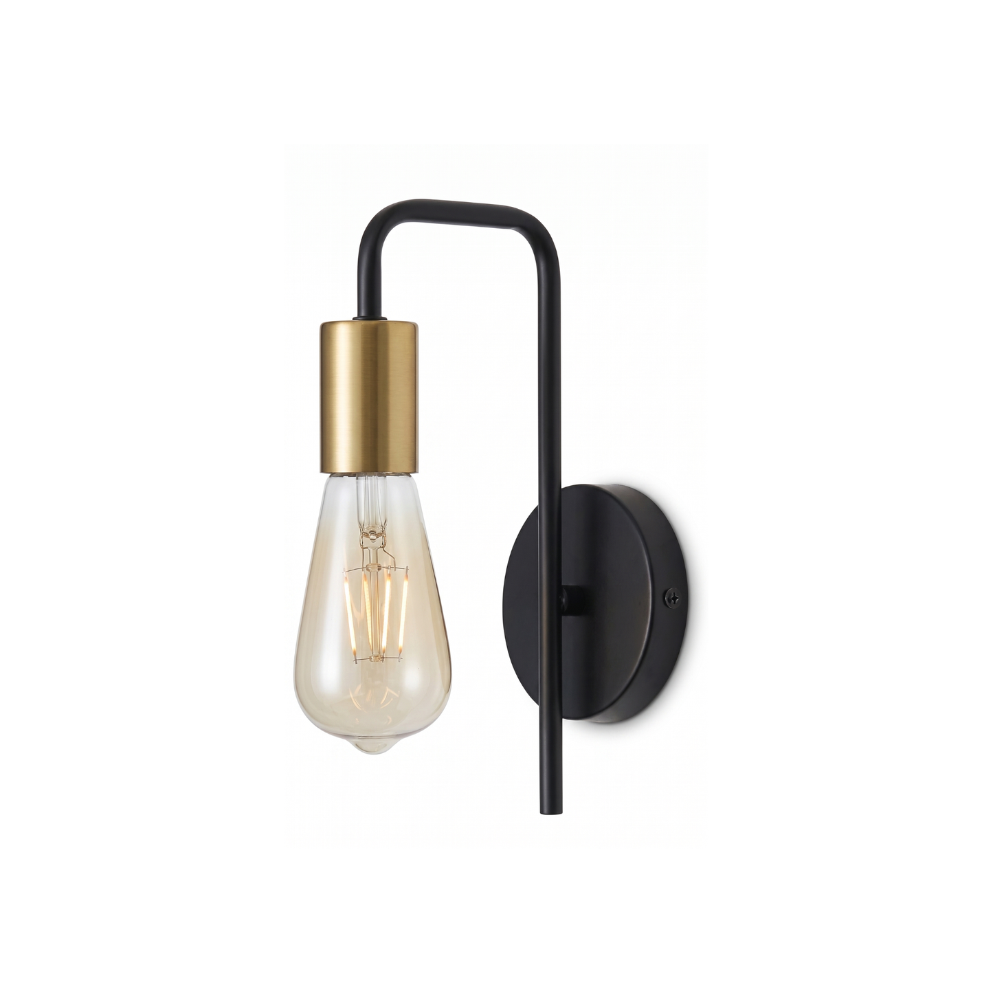 Aplique de Pared Interior Industrial Negro y Dorado para Dormitorio - imagen 4