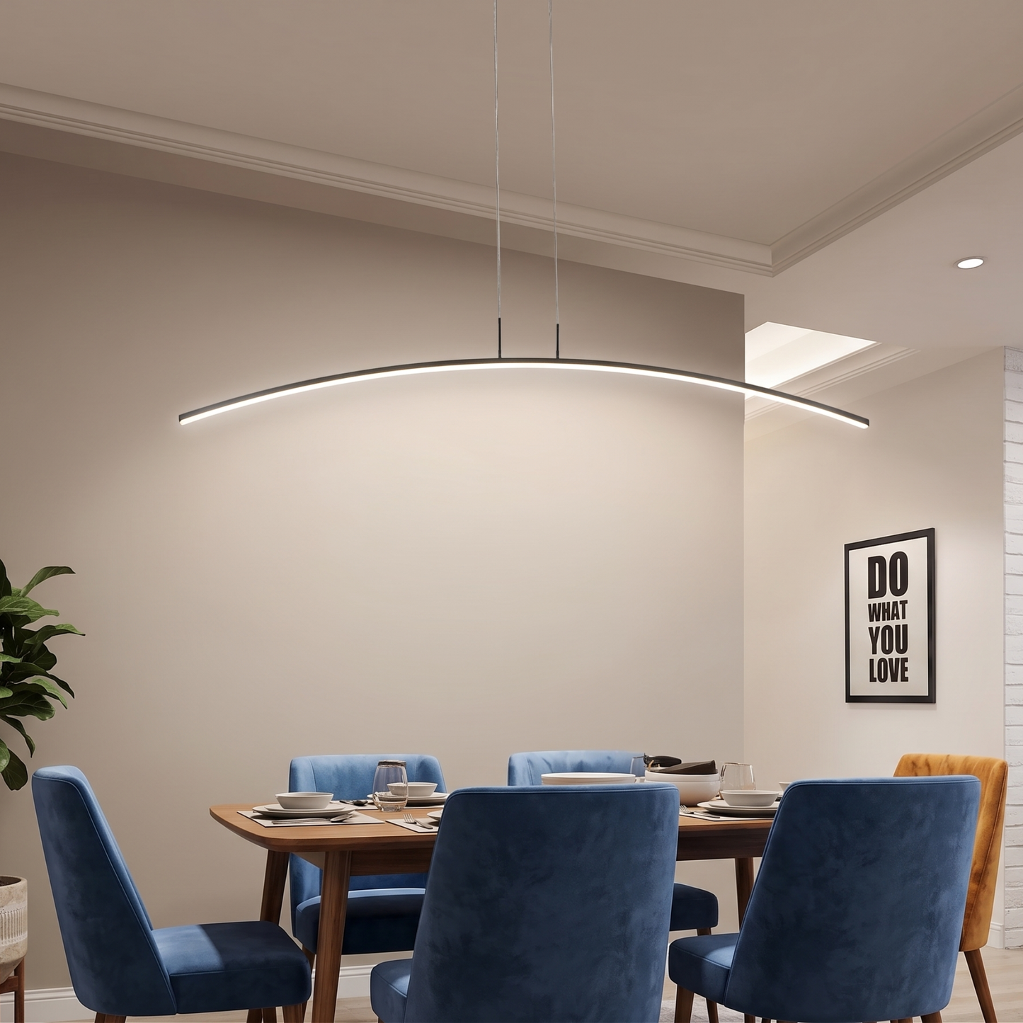 Lámpara Colgante LED Curva Regulable para Comedor y Salón - imagen 2