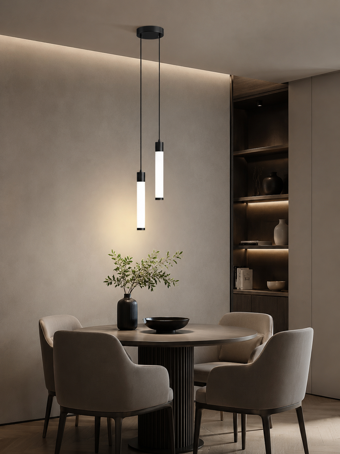Lámpara Colgante LED de Dos Luces para Dormitorio y Mesita de Noche - imagen 1
