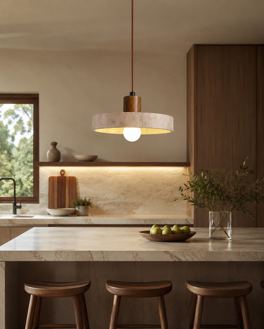 Lámpara colgante de piedra para isla de cocina - imagen 1