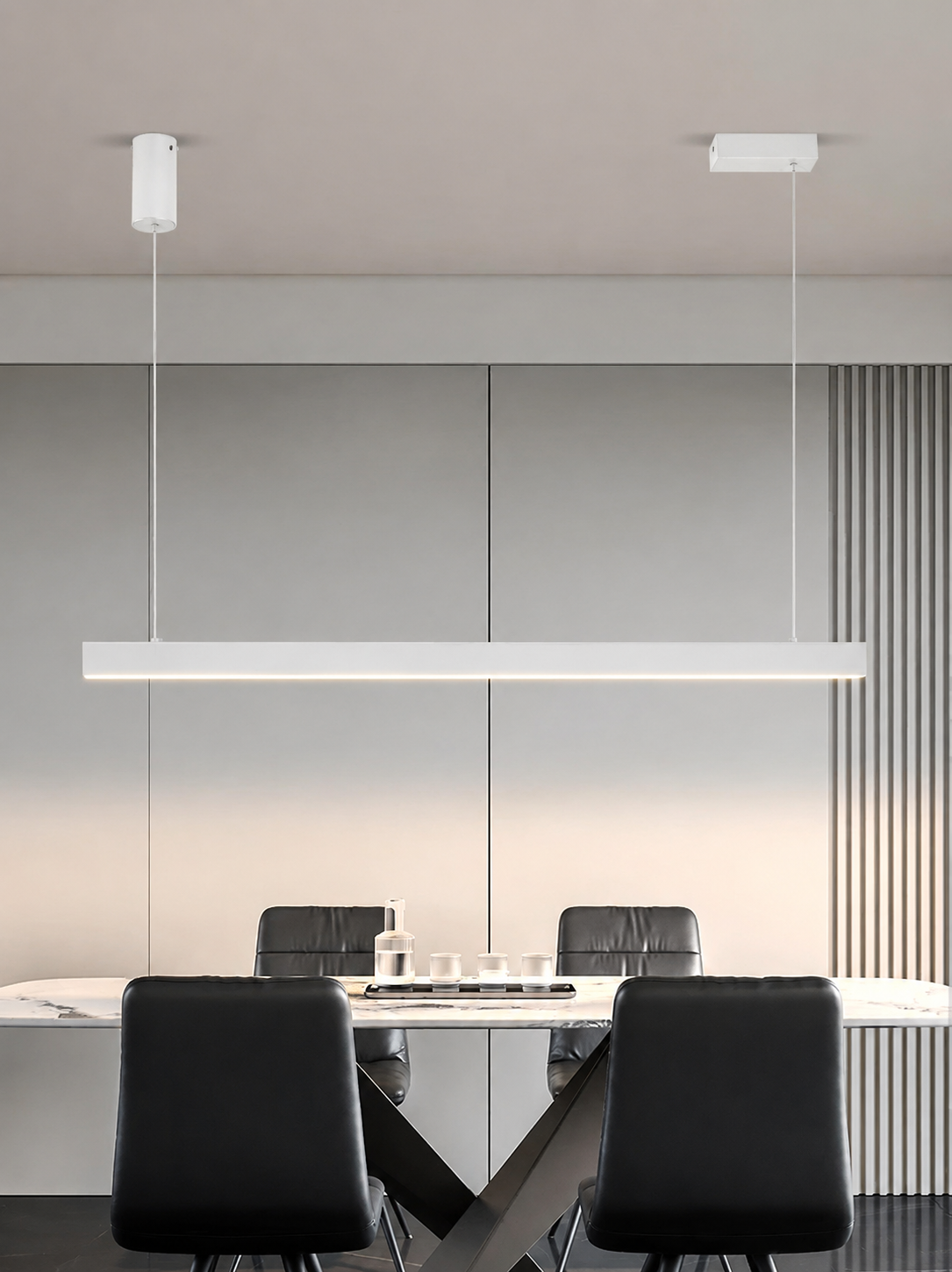 Lámpara Lineal LED Colgante para Mesa de Comedor Negra - imagen 1