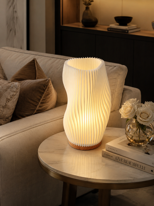 Lámpara de mesa artística con luz cálida - imagen 2