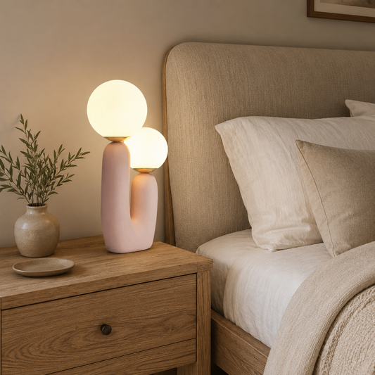 Lámpara de mesa decorativa con doble esfera - imagen 1